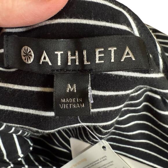 NWT Athleta Stripe La Palma Dress Black White Stripe Coastal Preppy Prep $98 M - Picture 8 of 12